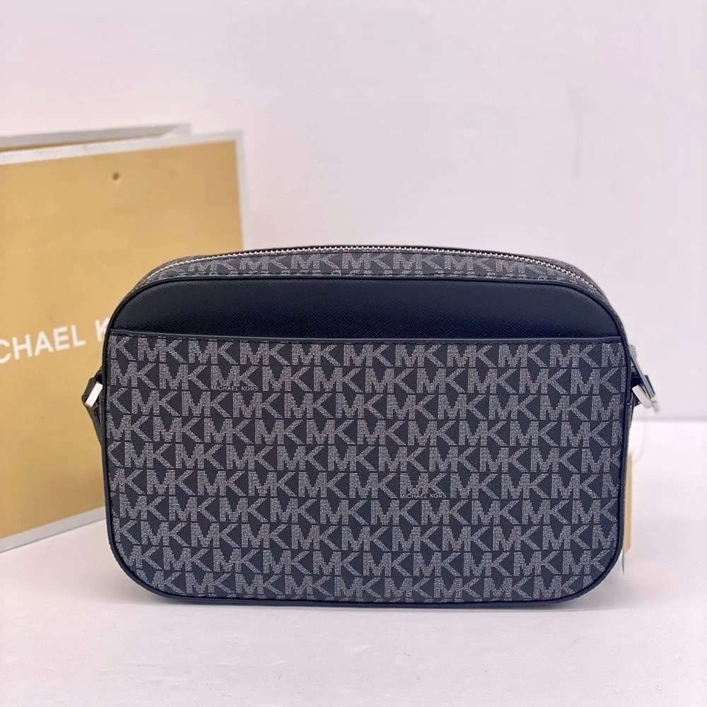Michael Kors Metallic Zip Chain Crossbody Black Multi